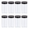 sourcing map Round Plastic Jars with Black Screw Top Lid,