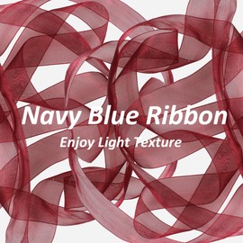 pson 2 Rolls 50 Yards Organza Ribbons, 1 Inch Wine red Ribbons, Holiday Festival Ribbons for Decoration, Bouquet, Crafts, Wedding, Party