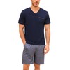 Bresdk Men's Pyjamas Short Cotton Summer Set for Men Sleepwear