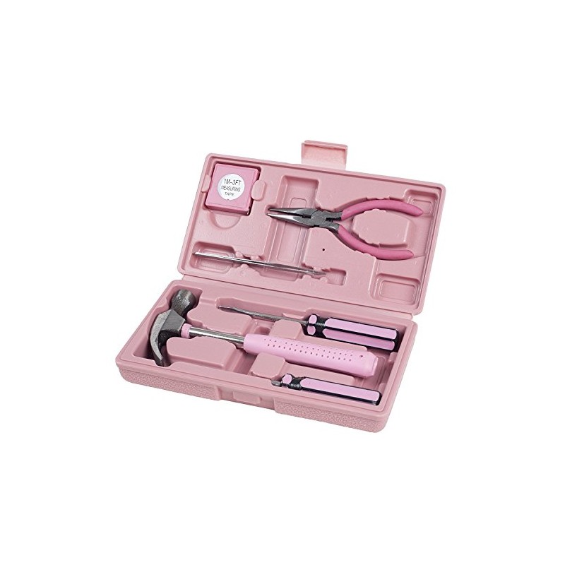 Trimate,PinkTool Set,Includes – Hammer, Screwdriver Set, Pliers (Tool Kit for