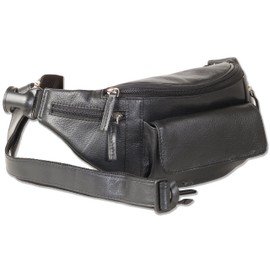 Rimbaldi Large Bum Bag with Plenty of Space Made of Soft, Natural Nappa Leather, Black, black