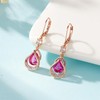 Dangle Earrings Trendy Leverback Birthstone Earrings 14K Rose Gold Teardrop