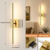 JUSHENG 5000mAh Battery Operated Wall Sconce, 3000K/4000K/6000K Dimmable Brass Cordless