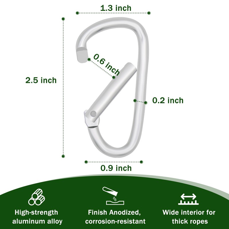 CQ Garden Flag Snap Hooks, Large Size Aluminum Metal Flag