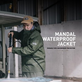 Helly-Hansen Workwear Mandal Waterproof Jacket for Men - Adjustable Hood, PVC-Coated Protective Windbreaker & Rain Coat - 290 Dark Orange - X-Large