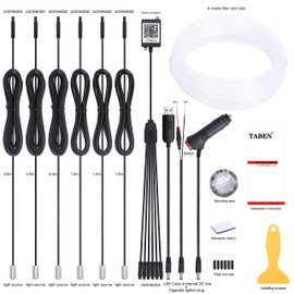 TABEN Ambient Light App Control Car Atmosphere Light Lamp Soft DIY Refit Fibreglass Tape 64 Colours Interior Lighting Decorative Light 1 W DC 12 V 8 m