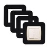 JEKUGOT 4PCS Black Acrylic Light Switch Covers, Single Toggle Switch