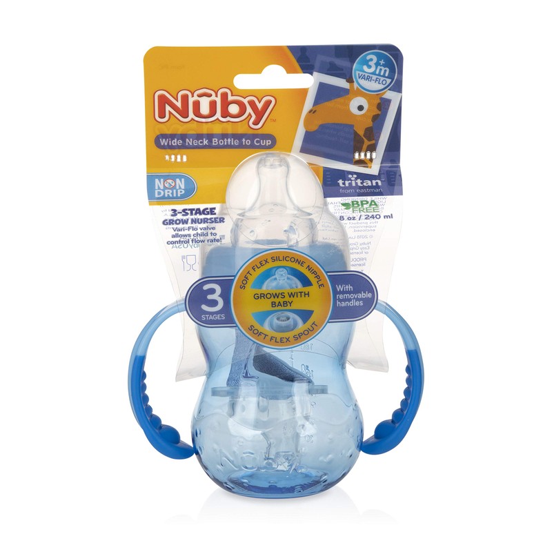 Nuby 3 in 1 Baby Bottle to Training Sippy Cup