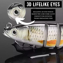 LAZY LURES Fresh Water and Salt Water Fishing Lures for Pike Bass Perch Trout Multi Jointed Fishing Accessories (Segmented)