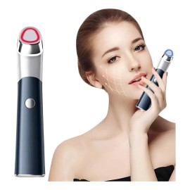 Pluma Masaje Ojos Cara Párpados Azul Y Rojo Vibración Facial Todo Tipo De Piel