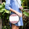 Women Round Crossbody Bag Baseball Sports Ball Small Circle Bag