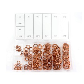 A4C Filled Copper Rings Assortment Filling Rings 150 Pieces Sealing Rings Sealing Rings