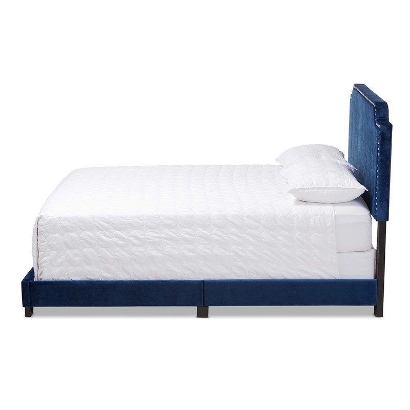 Baxton Studio Beds (Need box spring), Full, Navy Blue