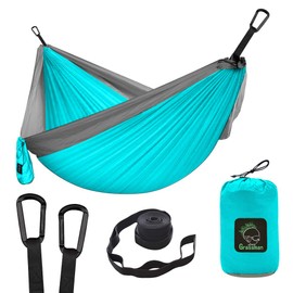 Hammock Camping Hammock for 2 People, Ultralight Outdoor Hammock, Perfect Camping Gifts, Camping Hammock Outdoor with 2 Tree Straps + 2 Carabiners
