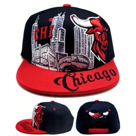 Premium Chicago New Leader Downtown Angry BullHead Bulls Black Red Era Snapback Hat Cap