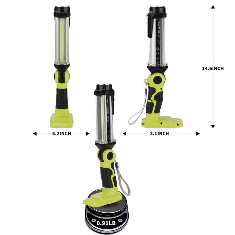 Taingwei 2000LM LED Work Light for Ryobi 18v Battery, 25W