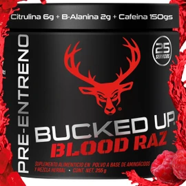 Bucked Up Pre-entreno Pre-Workout | Beta Alanina, Citrulina y Cafeina Anhidra Microencapsulada | Entrenamientos, Energía, Desempeño y Vascularidad Más Intensos | Delicioso Polvo Sabor: Blood Raz