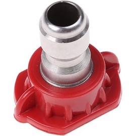Red Pressure Washer Spray Nozzles Tip Red 0 Degree Spray Nozzles Tip Pressure Washer Spray Nozzle Tips, 1/4 Stainless Steel, Pressure Washer Parts and Accessories (0 Degree, 2mm Orifice Diameter)