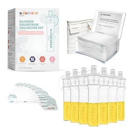 Kit Colector de Calostro Honeybee Baby | Colector Reutilizable de Leche Materna de Silicona para la Recolección de Calostro, Pre-Esterilizado Incluye Estuche de Almacenamiento y Toallitas de Algodón |