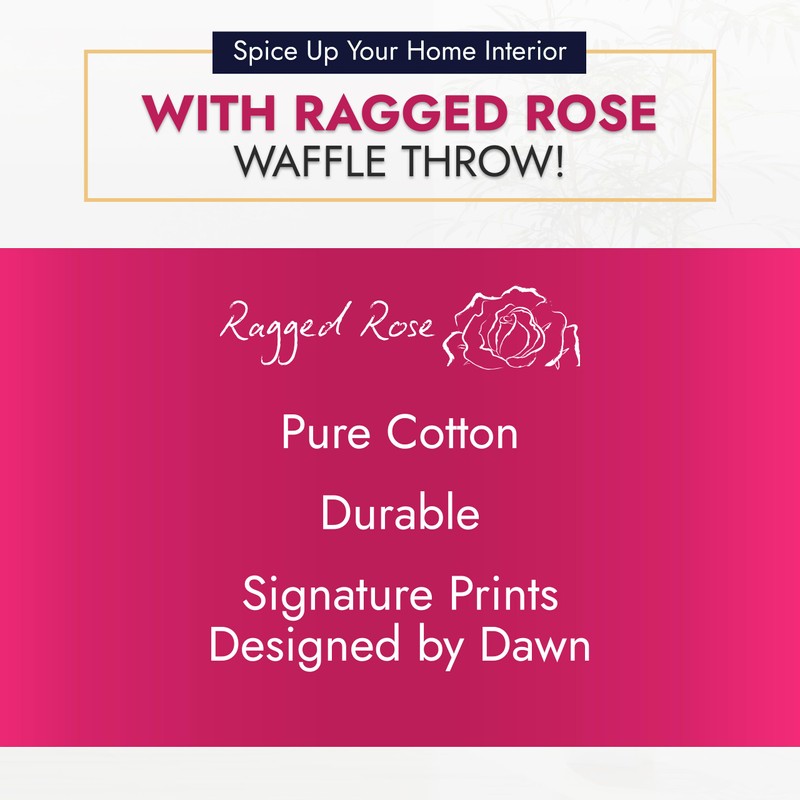 Ragged Rose 140 cm x 180 cm Waffle Throw -