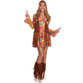 Morph Hippie Costume For Women - 70s Fancy Dress, 60s Hippie Dress, Retro Costume, Festival Outfit, Boho Style, Medium