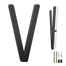 3 Inch Floating Aluminum House Address Numbers Letters, Modern Metal House Numbers for Outside, Black Metal Door Address Letter and Number for Home Garden Office Apartment (V)