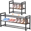 Bumusty 3-Tier Expandable Shoe Rack for Closet, 18“-33” Adjustable Shoe