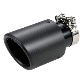 A-KARCK Carbon Fiber Exhaust Tip 2.5" Inlet to 4" Outlet, High Temperature Resistance 7" Long Stainless Steel Tailpipe tip (Black Shell)