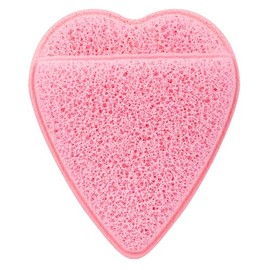 APRILSKIN Heart-Shaped Plush Facial Cleansing Sponge, Reusable Scrubber for Deep Pore Cleansing & Blackhead Removal, Soft Mesh with Finger Insert, Gentle on Skin, Quick Drying Lanyard