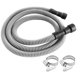 Elyfree Dishwasher Drain Hose, 6 FT Corrugated & Flexible Dishwasher Hose Drain Replacement with Clamps, Discharge Hose,Fits 11/16",1",1-1/8" Dishwasher End