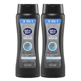White Rain Mens 3 in 1 Body Wash Shampoo Conditioner, 15 fl oz (Pack of 2) - Mens Shampoo and Conditioner, Cool Ocean Wave Scent, Paraben Free, All-in-One Hair and Body Wash for Men