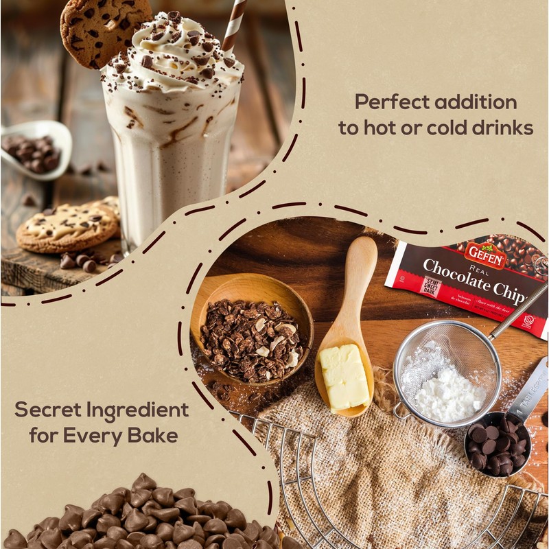 Gefen Vegan Semi Sweet Real Dark Chocolate Chips, Dairy Free