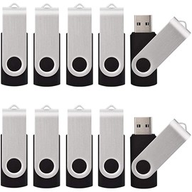 Paquete de 50 Unidades Flash USB 2.0 de 512 MB Unidad de Memoria para Pulgar, Color Negro