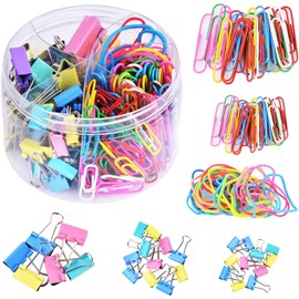 240pzs Clips de Papel, Clips de Colores, Clips de Papel Grandes, Clips de Carpeta y Bandas de Goma, Suministros de Oficina, Abrazaderas de Papel, Suministros Escolares