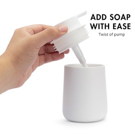 Yew Design Matte White Hand Soap Dispenser Pump, 9 oz Rustproof Liquid Dish Soap Dispenser Bottle for Various Places Such as Kitchen, Countertop, and Bathroom