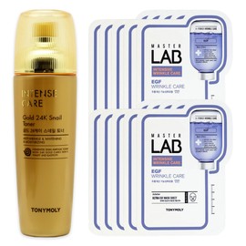 Tony Moly Intense Care Gold 24K Snail Toner + Master Lab EZF Mask Sheet 10 sheets free / 토니모리 인텐스 케어 골드 24K 스네일 토너+마스터랩 이지에프 마스크시트 10매 증정
