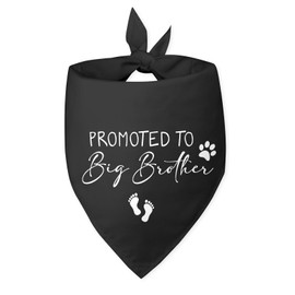 Promoted to Big Brother Baby Announcement Dog Bandana Gender Reveal Dog Bandana Black Dog Bandana Pregnancy Announcement Photo Prop Pet Scarf Accessories for Pet Dog Lovers Gifts