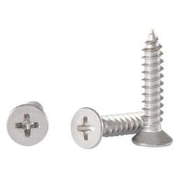 #6 * 3/8" Wood Screws, Flat Head Phillips Stainless Steel, 100Pcs Corrosion Resistant for Wood, Drywall Applications, and Outdoor Use