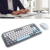 Wireless Keyboard and Mouse Combo 2.4G and Bluetooth Quiet Round