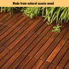 MERITLINE Interlocking Deck Tiles - 30PCS Waterproof Acacia Wood Patio
