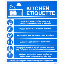 Caledonia Signs 18573H Kitchen COVID19 guidelines