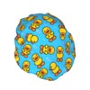 Yellow Rubber Duck Shower Cap For Women Adjustable Double Waterproof