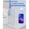 FEWOMAT 2 Pack Clear Hard Shell Zipper Case, Clear Plastic