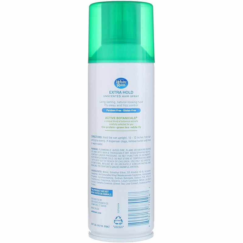 White Rain Aerosol Hairspray Unscented, Extra Hold 7 oz (Pack