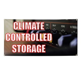 Vinyl Banner Multiple Sizes Climate Controlled Storage Automotive Outdoor Weatherproof Industrial Yard Signs Black 10 Grommets 60x144Inches