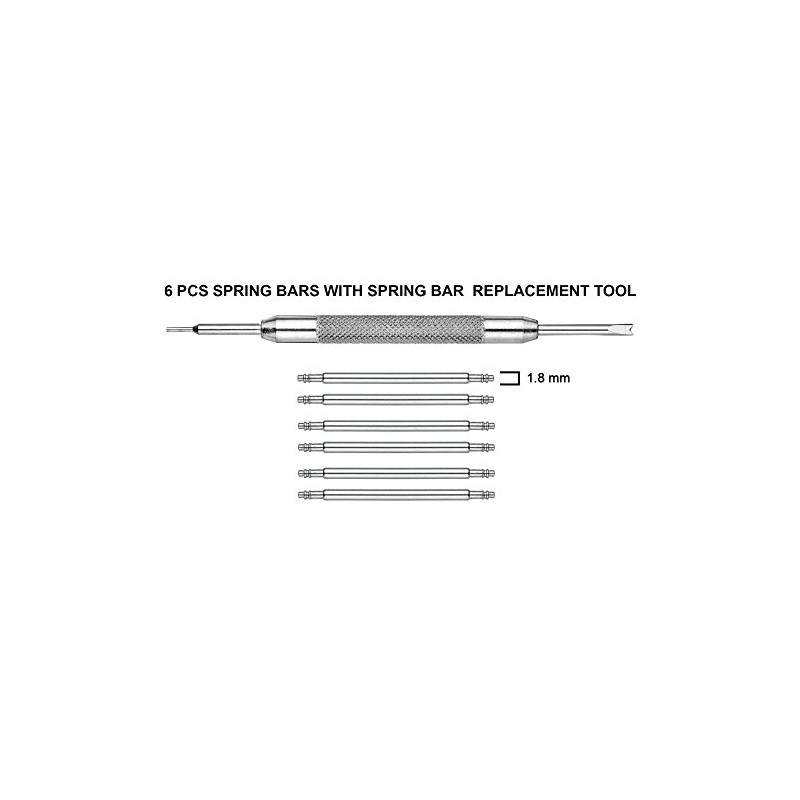 Alpine 6 pcs Stainless Steel Spring Bars with Spring Bar