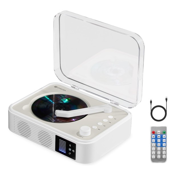 Vangoa Portable CD Player with Speakers, Wireless 5.0 Rechargeable CD