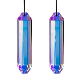 Pack of 2 Suncatcher Crystal Hanging Crystal Drops Prism Hanging, Hexagonal Hanging Crystals, Rainbow Crystals Pendant for Windows, Christmas, Party, Wedding, Garden Decoration