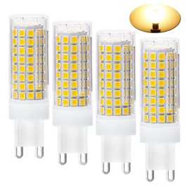 G9 LED Light Bulbs，8W，75W 100W replacement halogen bulbs equivalent 850lm,Dimmable g9 led bulbs AC110V 120V 130 voltage Input,G9 Bi-Pin Base Corn Bulb，G9 Base，Warm White 3000K(pack of 4) (3000K)