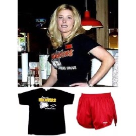 Hooters XXL Hooters Uniform Sturgis Shirt  Dolfin Logo  Shorts Name Tag Socks Q Tights